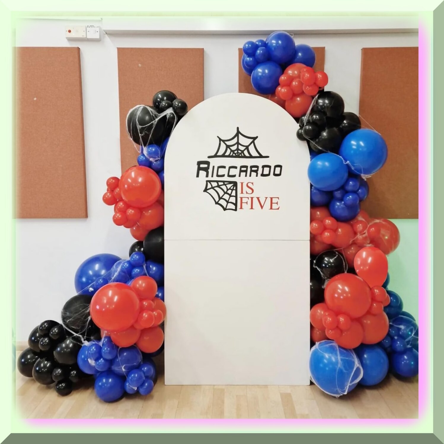 Spiderweb Balloon Arch Kit with Red Blue Black Balloons