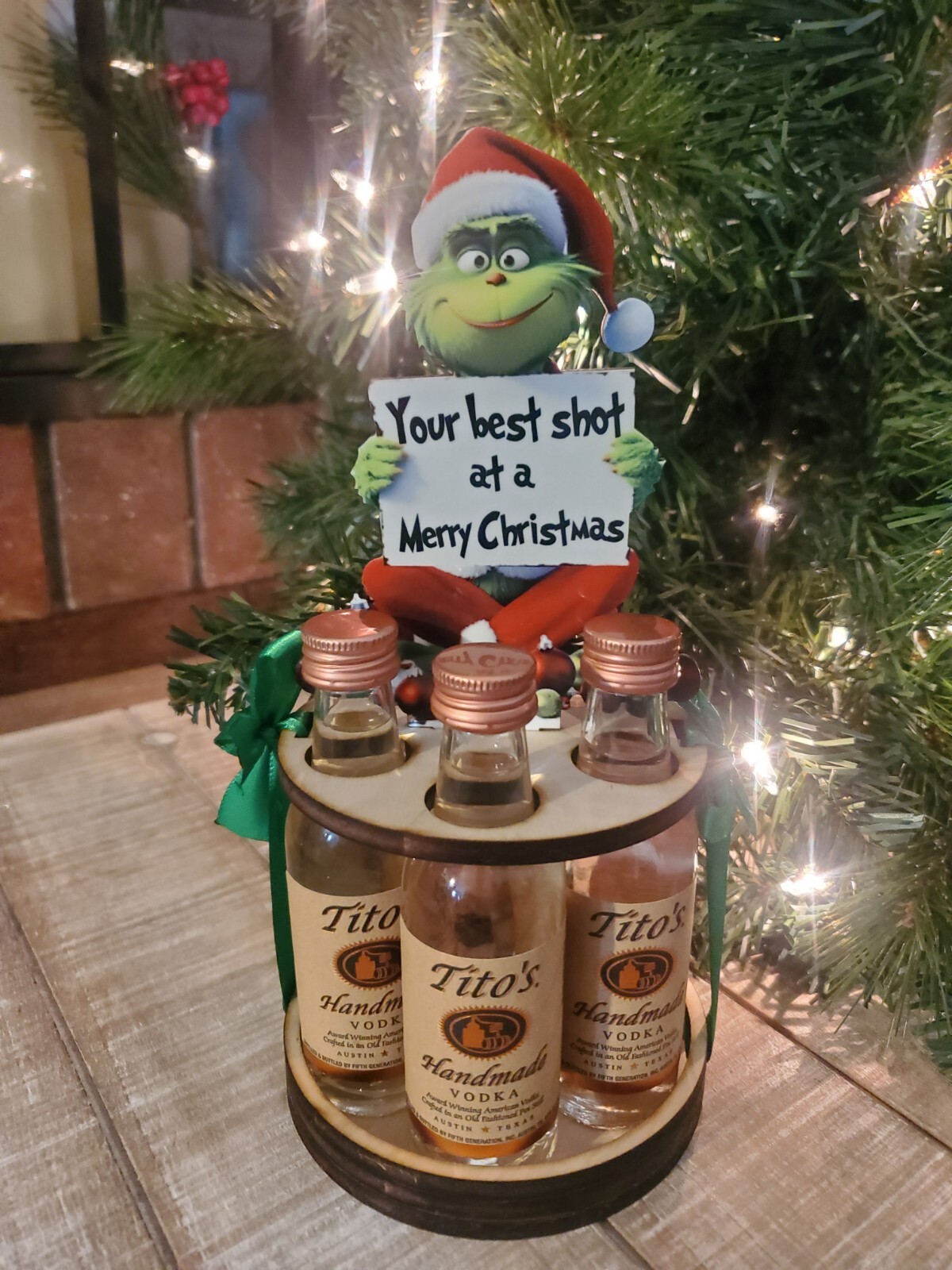Grinch Mini Bottle Holder- Cool Birthday Christmas Gifts for Him Her, Grinchmas