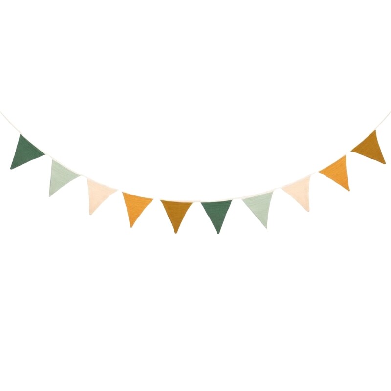 Nursery Bunting Soft Cotton Hanging Banners Flags Garlands Baby Room Decoration