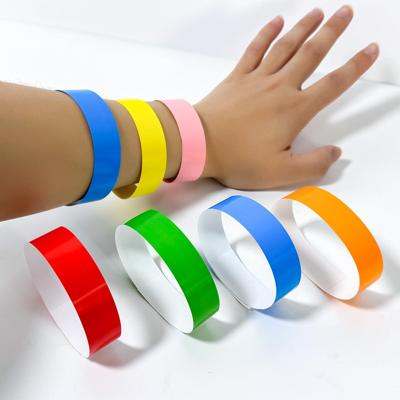 600 Pcs Colored Paper Wristbands Disposable Party Bracelets for Events
