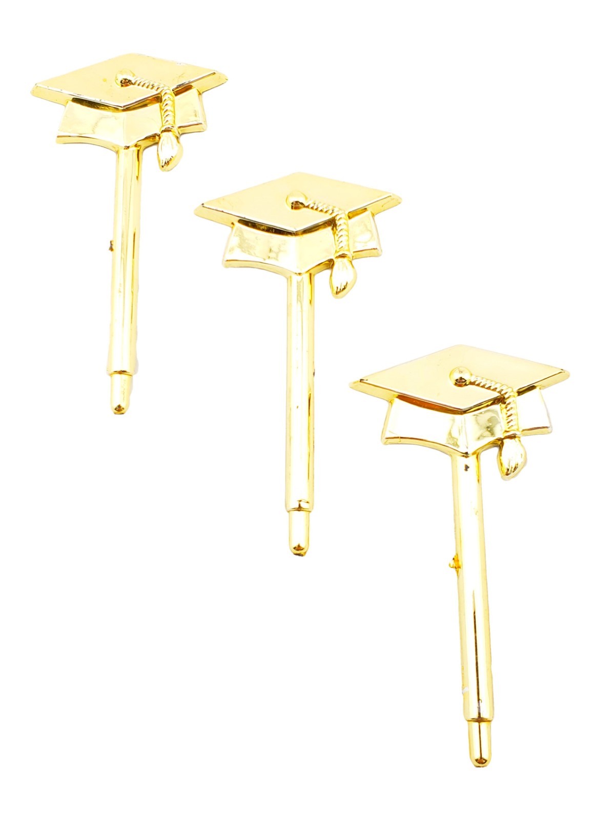 12 Graduation Hat Picks Gold 2.5 inches Long