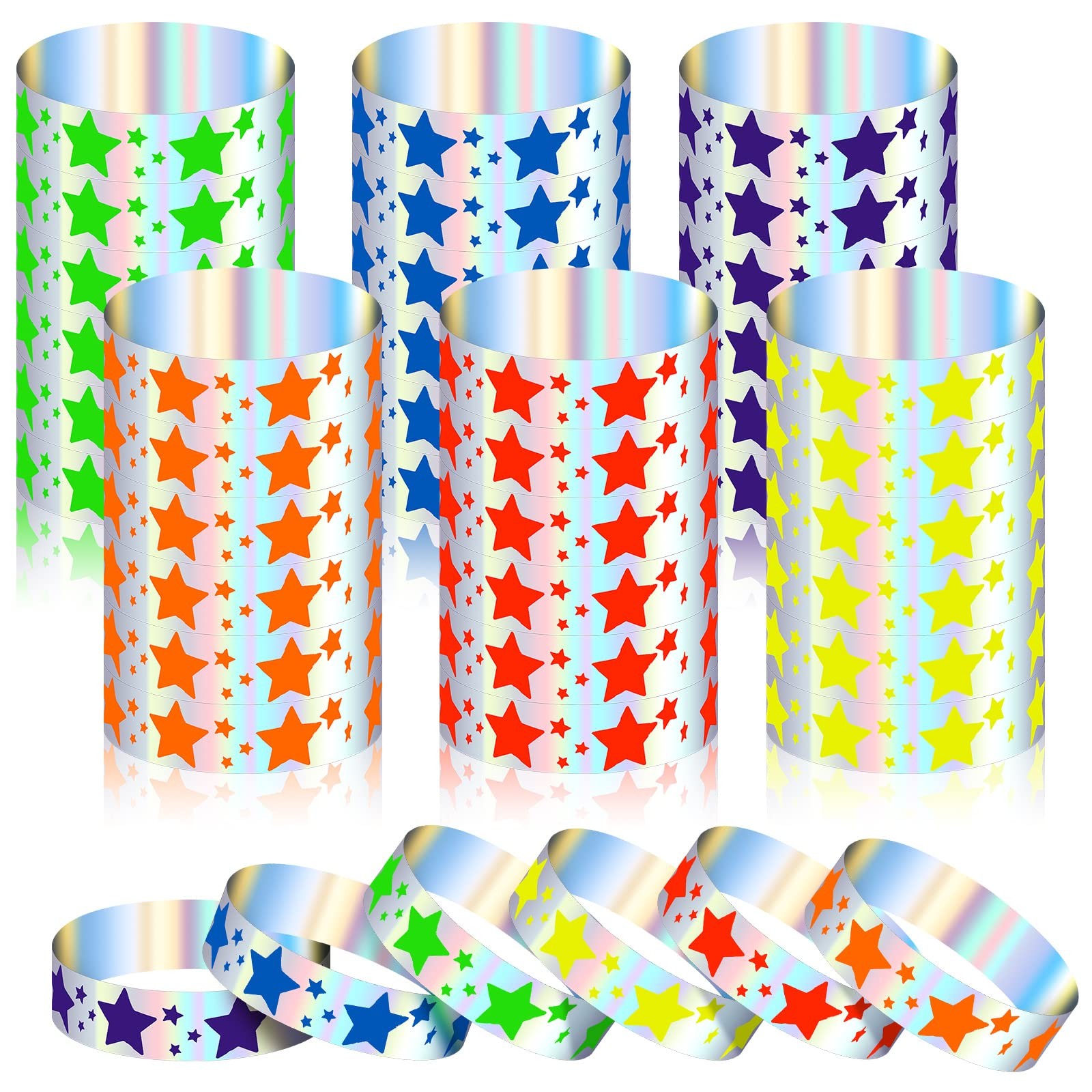 Glenmal 500 Pcs Wristbands for Event Neon 9.84 x 0.75 inch, Mixed Color