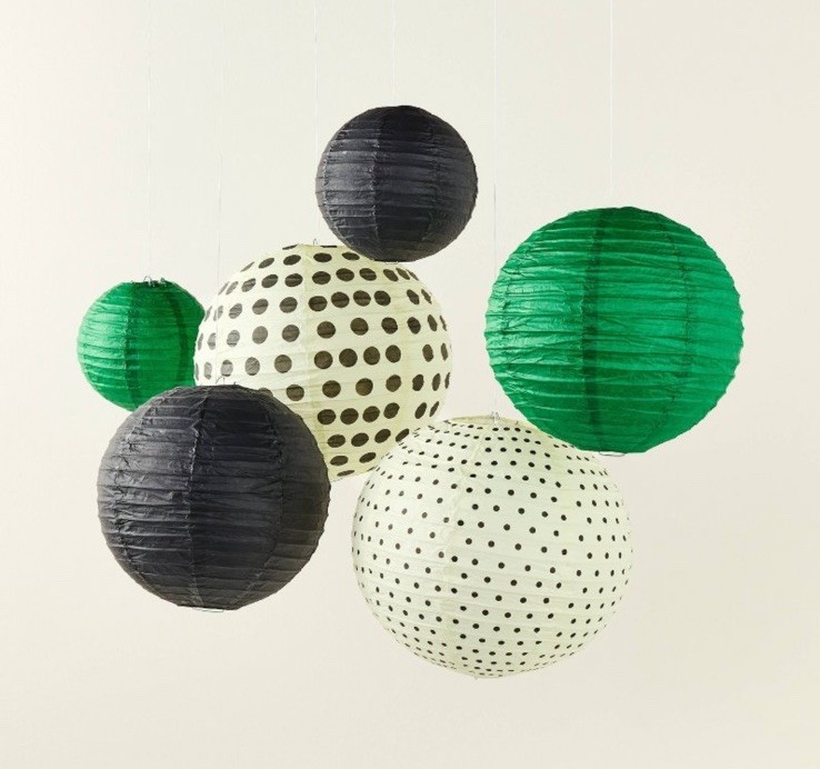 New Kate Spade X Target New York Decorative Lantern Set of 6 Green Polka Dots