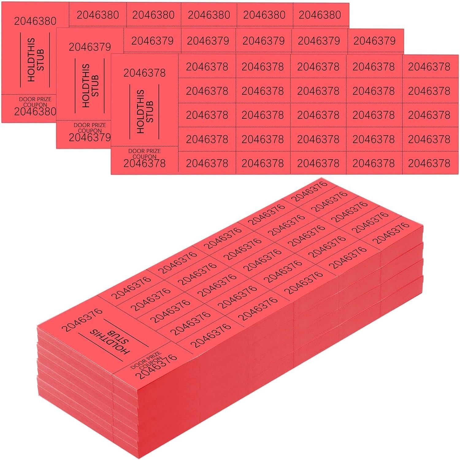 Durable 504 Sheet Red Raffle Ticket Set – 25 Bids for Auctions & Church Events