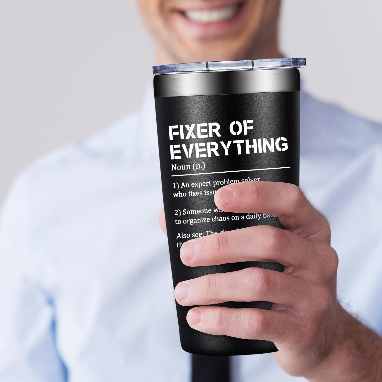 Grifarny Thank You Gifts for Men – Fixer of Everything Tumbler Cup 20 oz – Bo…