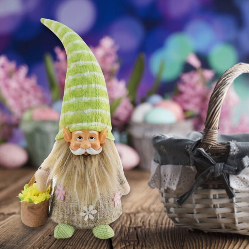 Handmade Dwarf Doll Figurine Easters Gnomes Ornament for Outdoor and Indoor Use