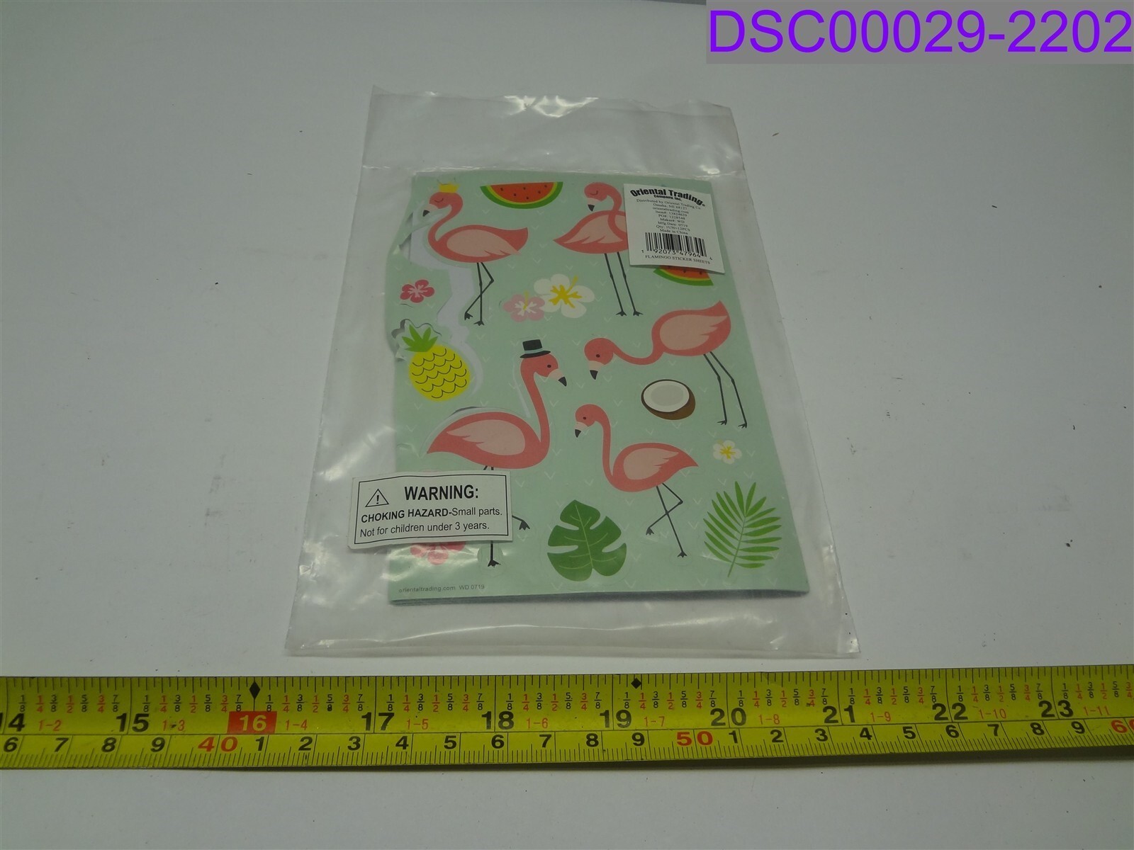 Qty = 12 sheets: Oriental Trading Flamingo Sticker Sheets P/N 13824639