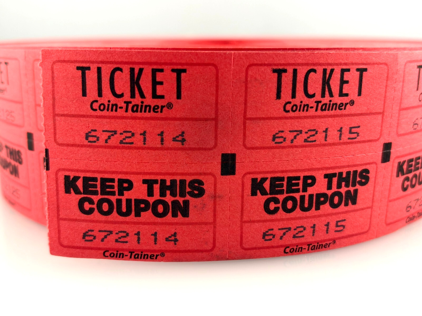 Partial Roll of Red Double Stub Raffle Tickets – Split the Pot 50/50 Raffle