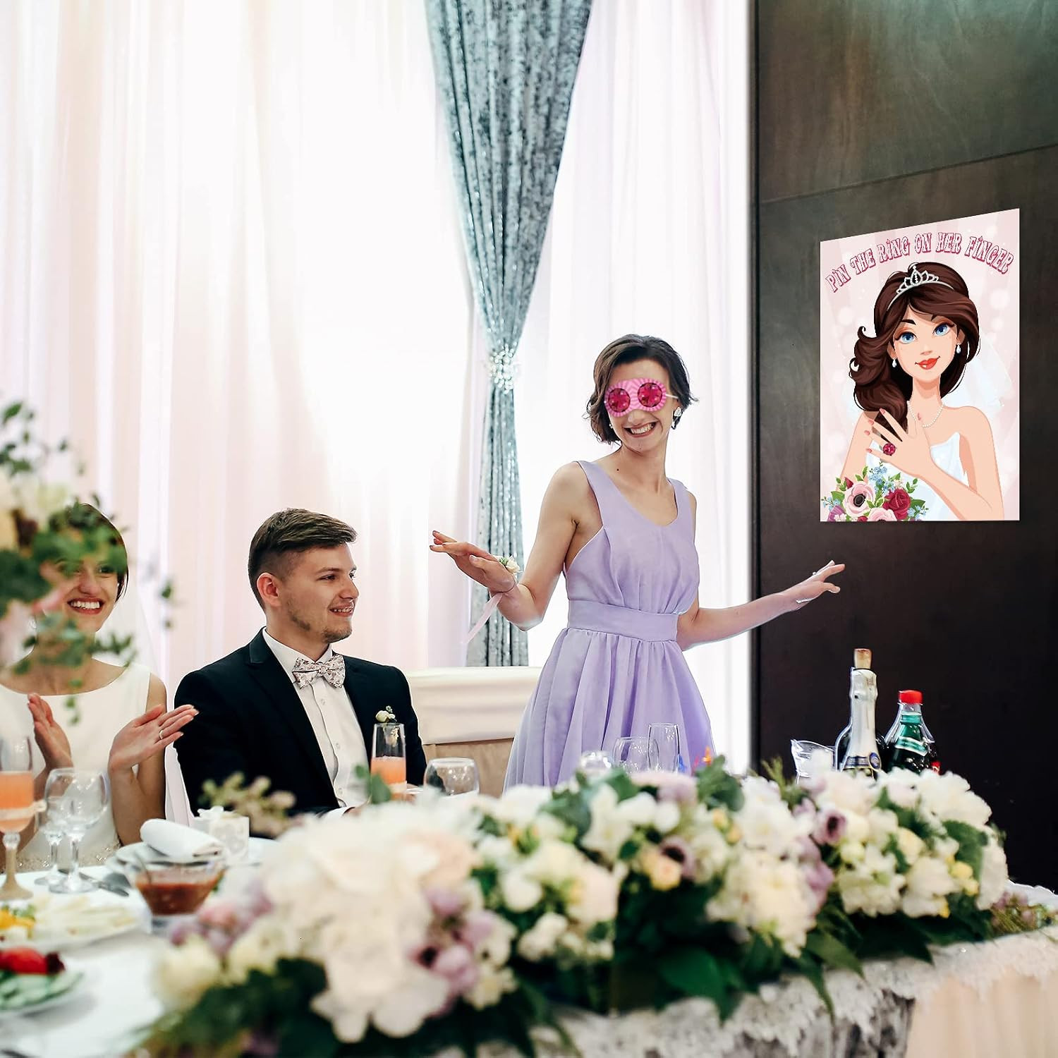 Pin The Ring On The Bride, Bridal Shower Hen Party Bachelorette Party Girls Game