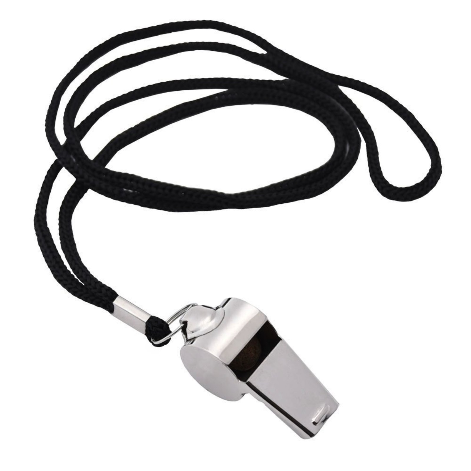 10-PACK Metal Whistle & Lanyard Emergency Survival, Party’s Black Lanyard