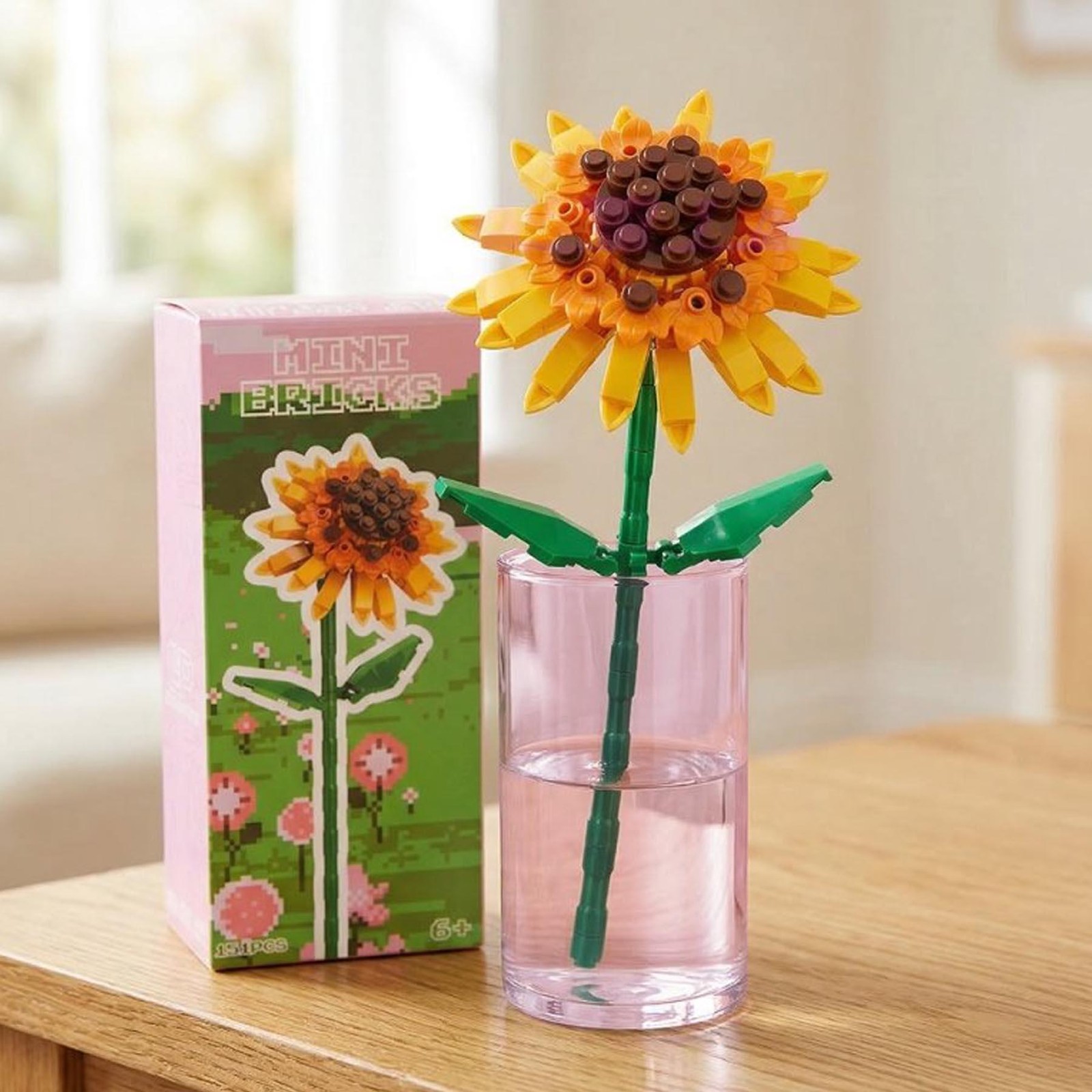 Mini Bricks Sunflower Flower 151pc Building Blocks Set Ideal for Gift for Her