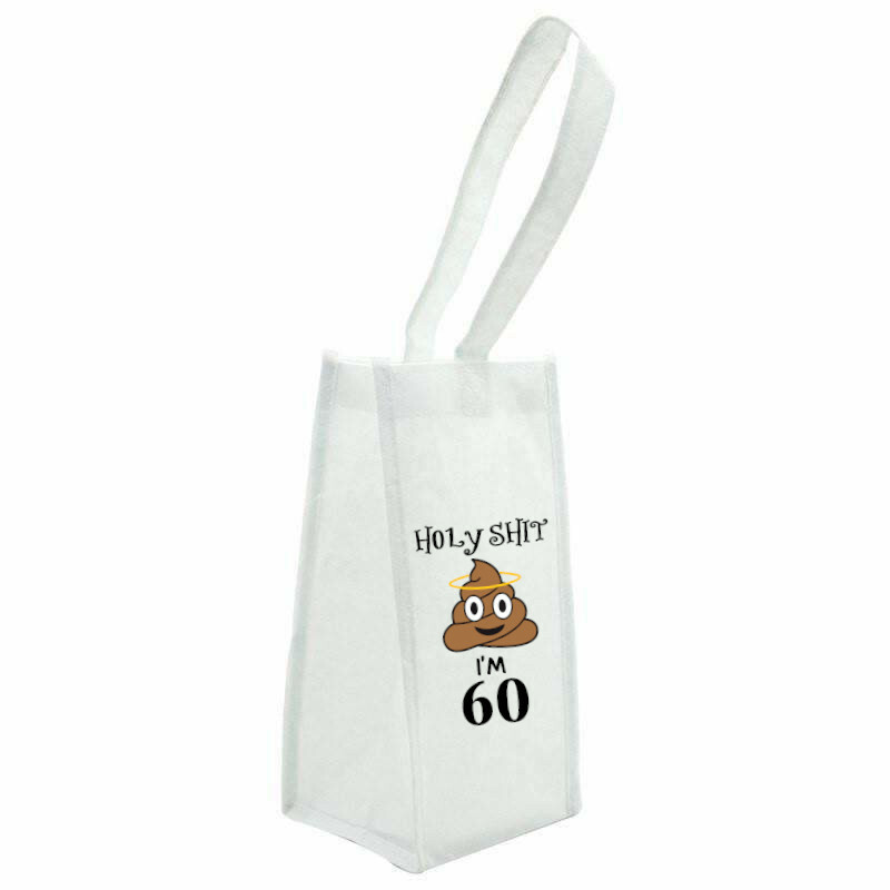 60th birthday Holy Shit*poo emoji wine bag! birthday gift for her/him/wine gift