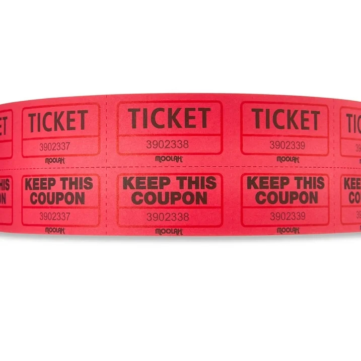Pen+Gear Double Ticket Roll, Red, Consecutively Numbered, 2000 Count
