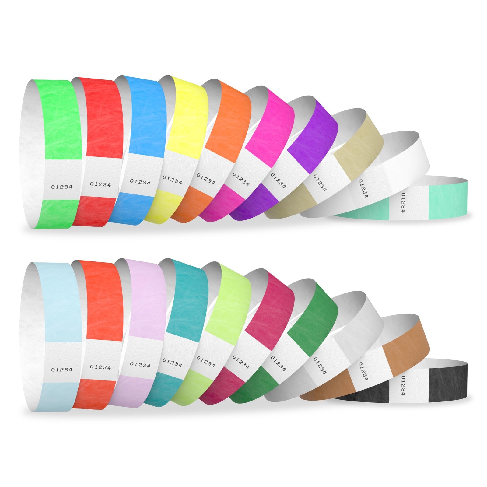 200 Tyvek Wristbands for Events, 20Color Variety Pack – TamperProof Design Pr…