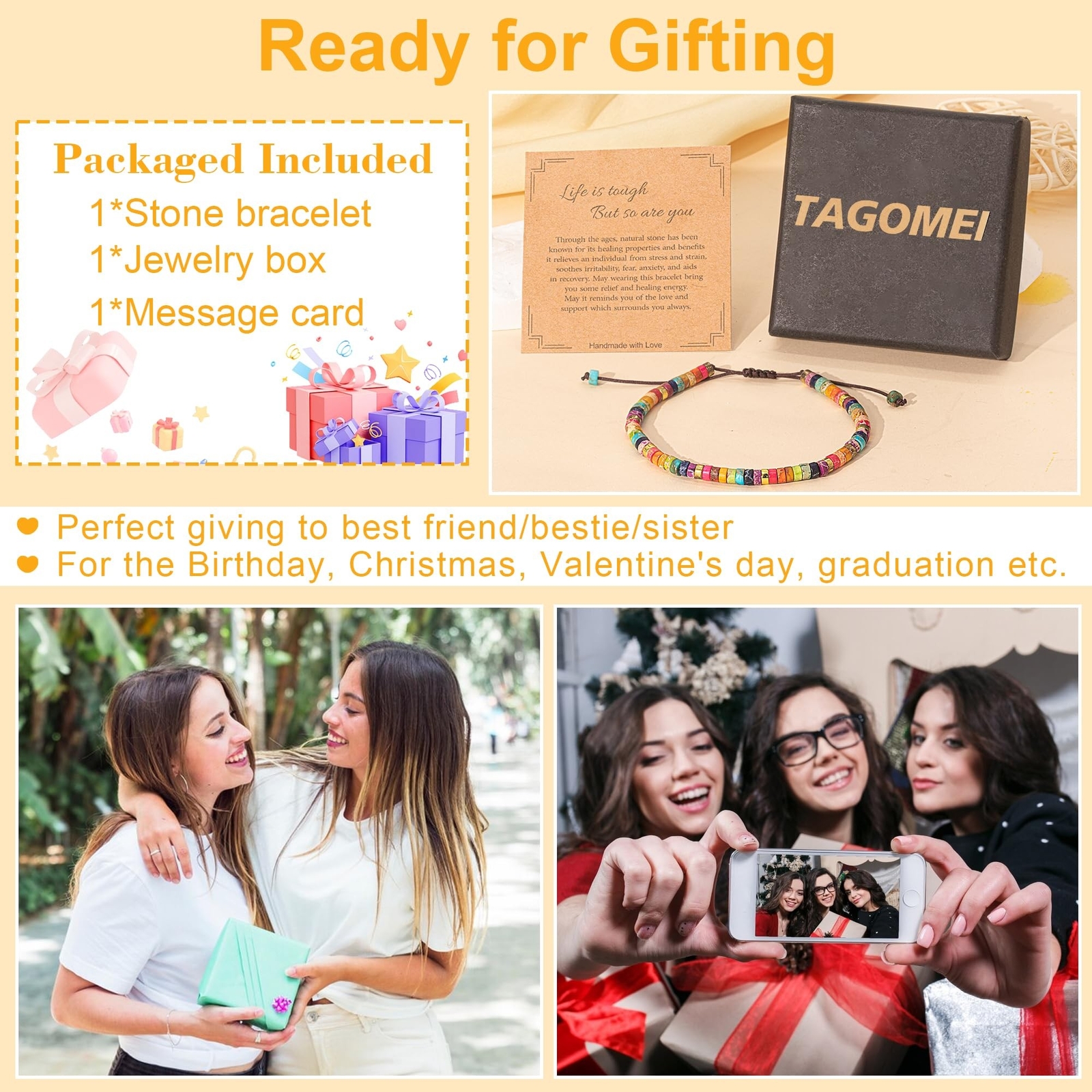 TAGOMEI Inspirational Graduation Gifts Bracelets for Women Her Best Friends D…