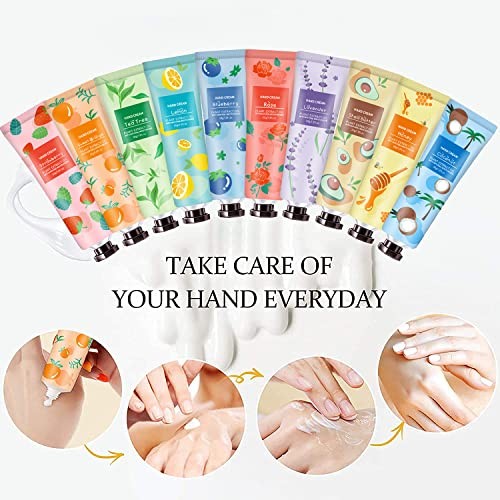 10 Pack Hand Cream for Dry Cracked Hands, Natural Plant Fragrance Moisturizing