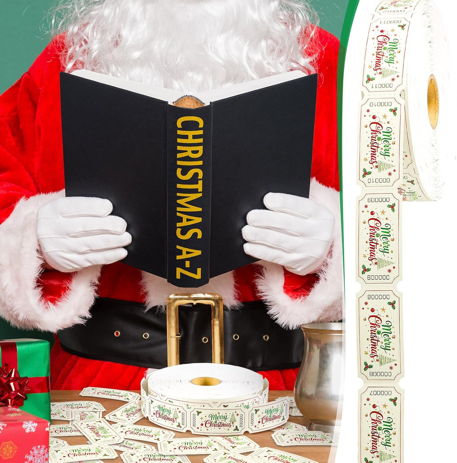 1000 Christmas Raffle Tickets Merry Christmas Carnival Raffle Tickets Red Num…