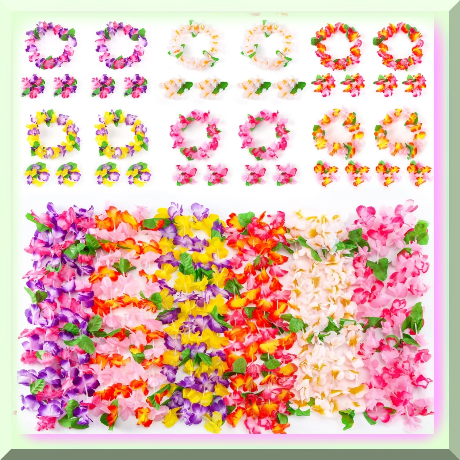 Tropical Party Pack with Leis Headbands Wristbands