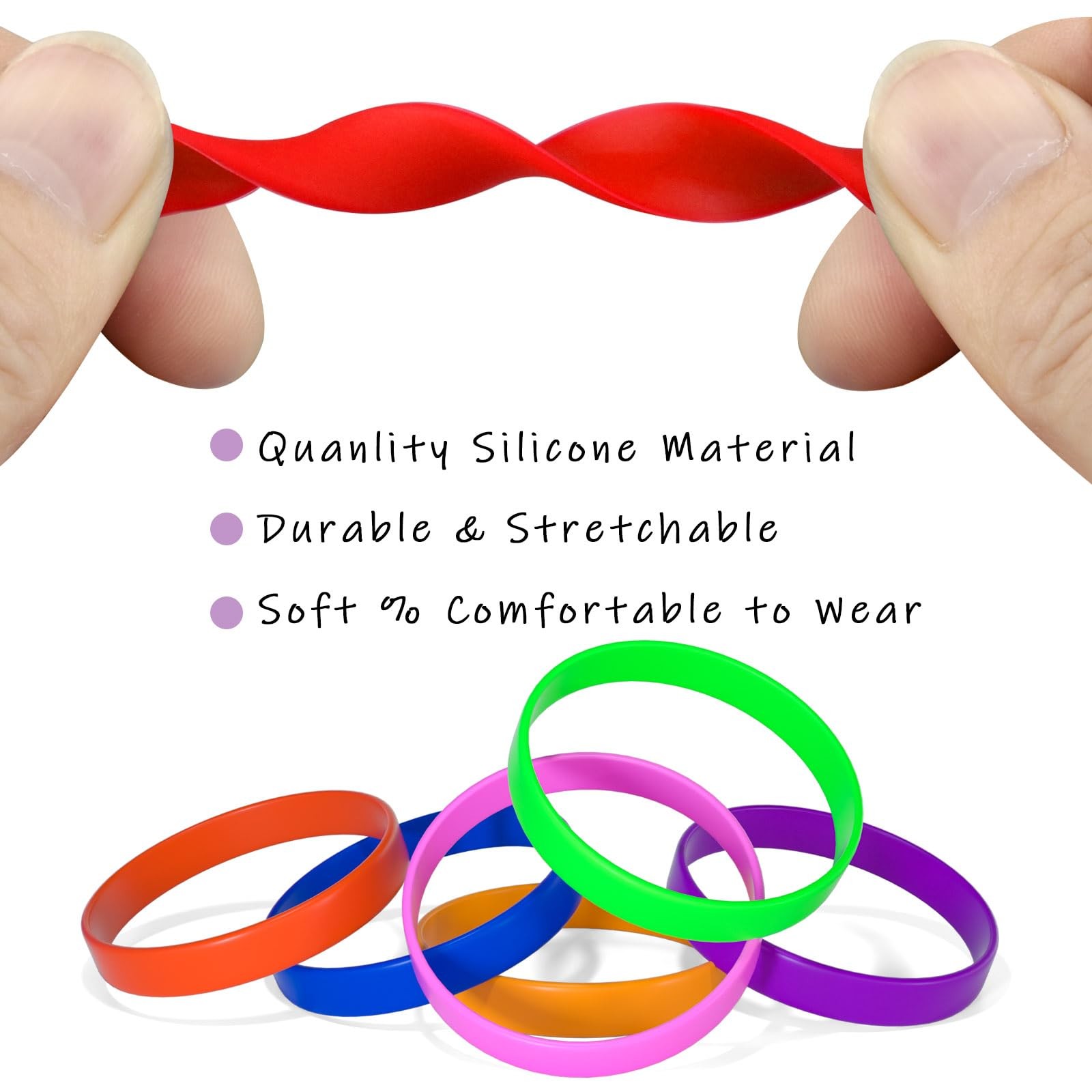 12 Pcs Multi Color Silicone Bracelets Rubber Wristbands for Adults Teens Party