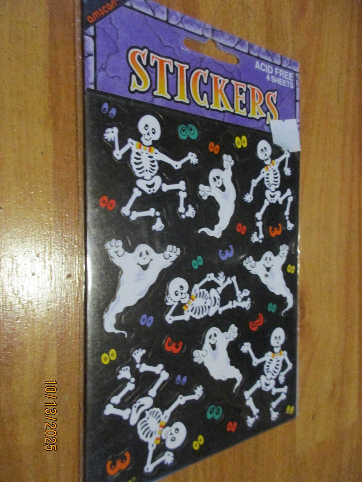 Amscan Skeleton/Ghost Stickers 4 Sheets NOS Rare