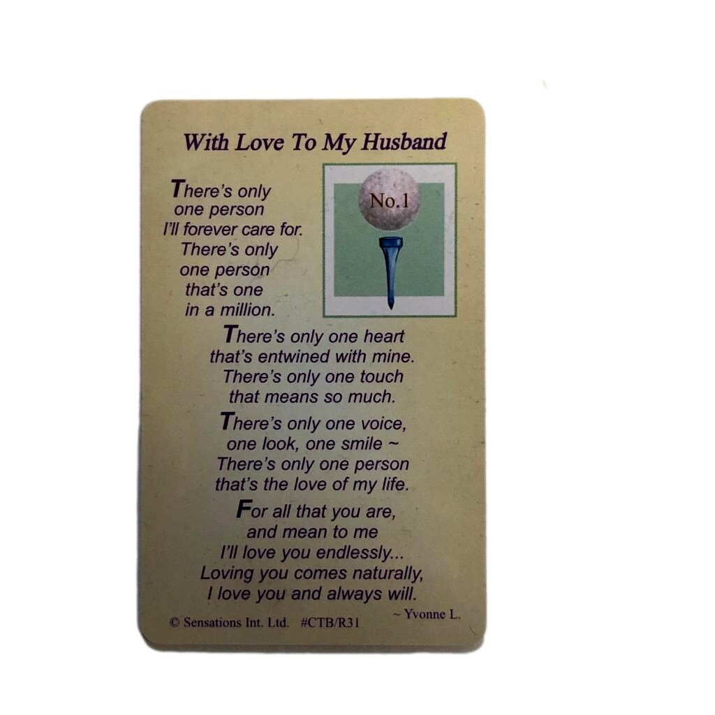 With Love To My Husband(Sentimental Keepsake Wallet / Purse Card)…