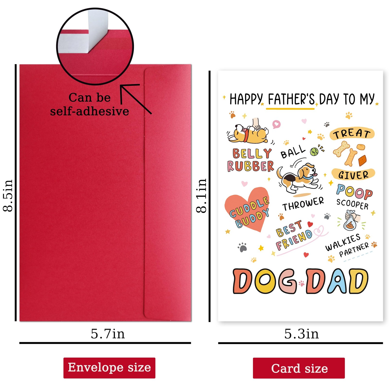 Cheeklee Cute Fathers Day Card for Dog Dad, Funny 8.1 x 5.3 inches, Dad