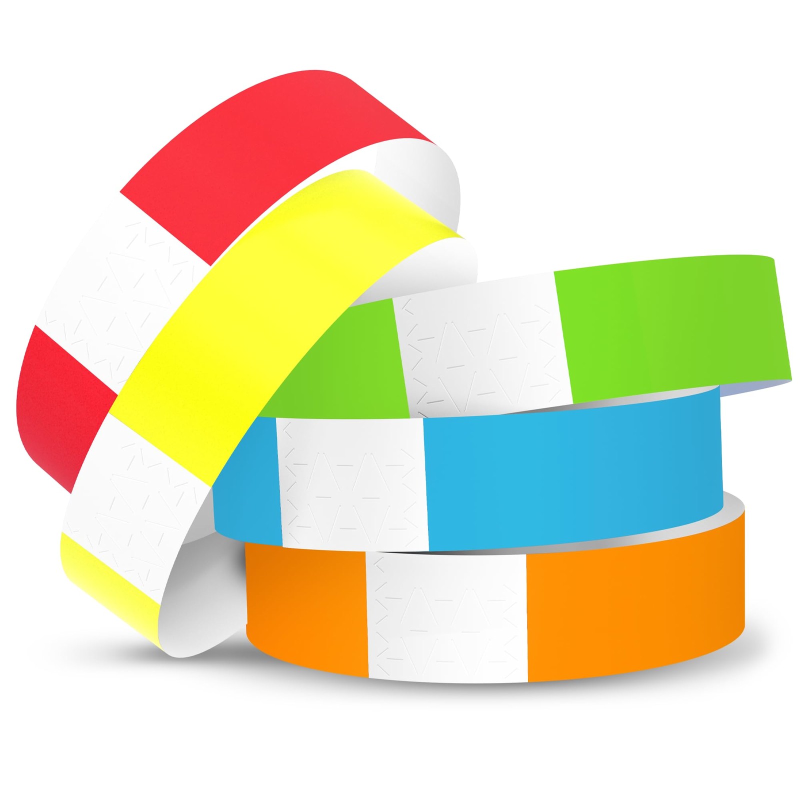 500 WristCo 5 Color Variety Pack Paper Plastic 10″ x 0.7″,