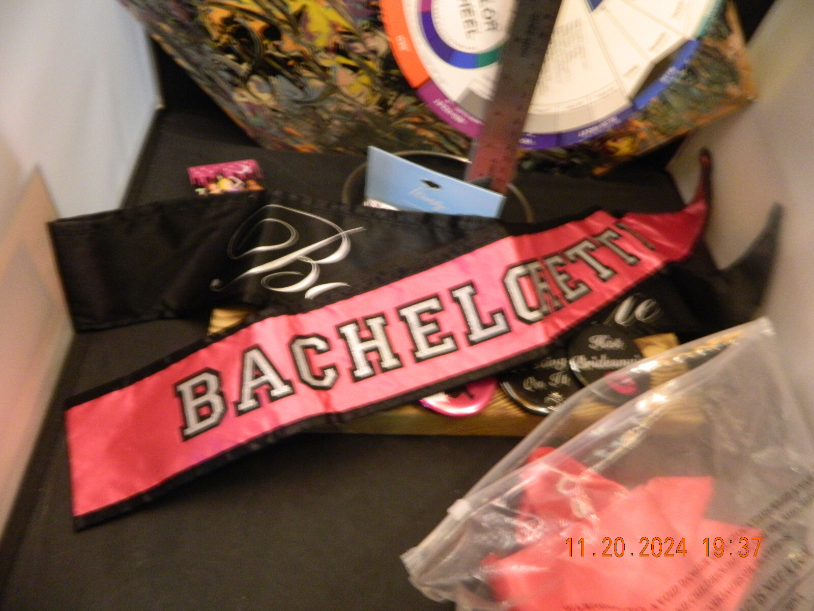 Lot of Bachelorette Party Accessories Game Sashes Key Chain Bling Drinker Labels