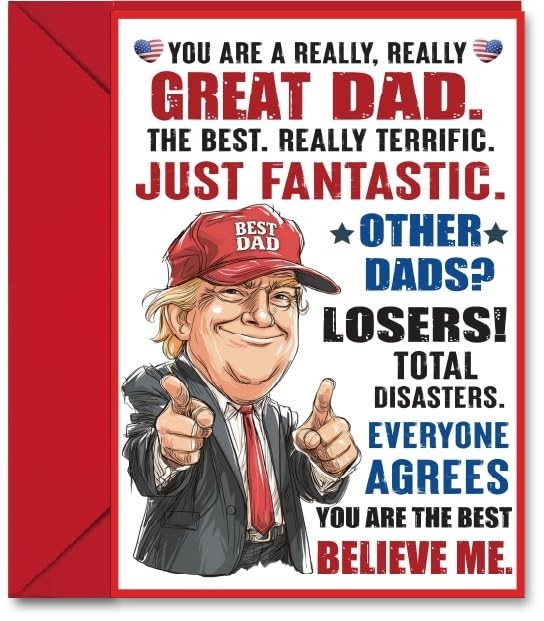 Funny Trump Father’s Day Card – Hilarious & Heartfelt for A6, multicolor
