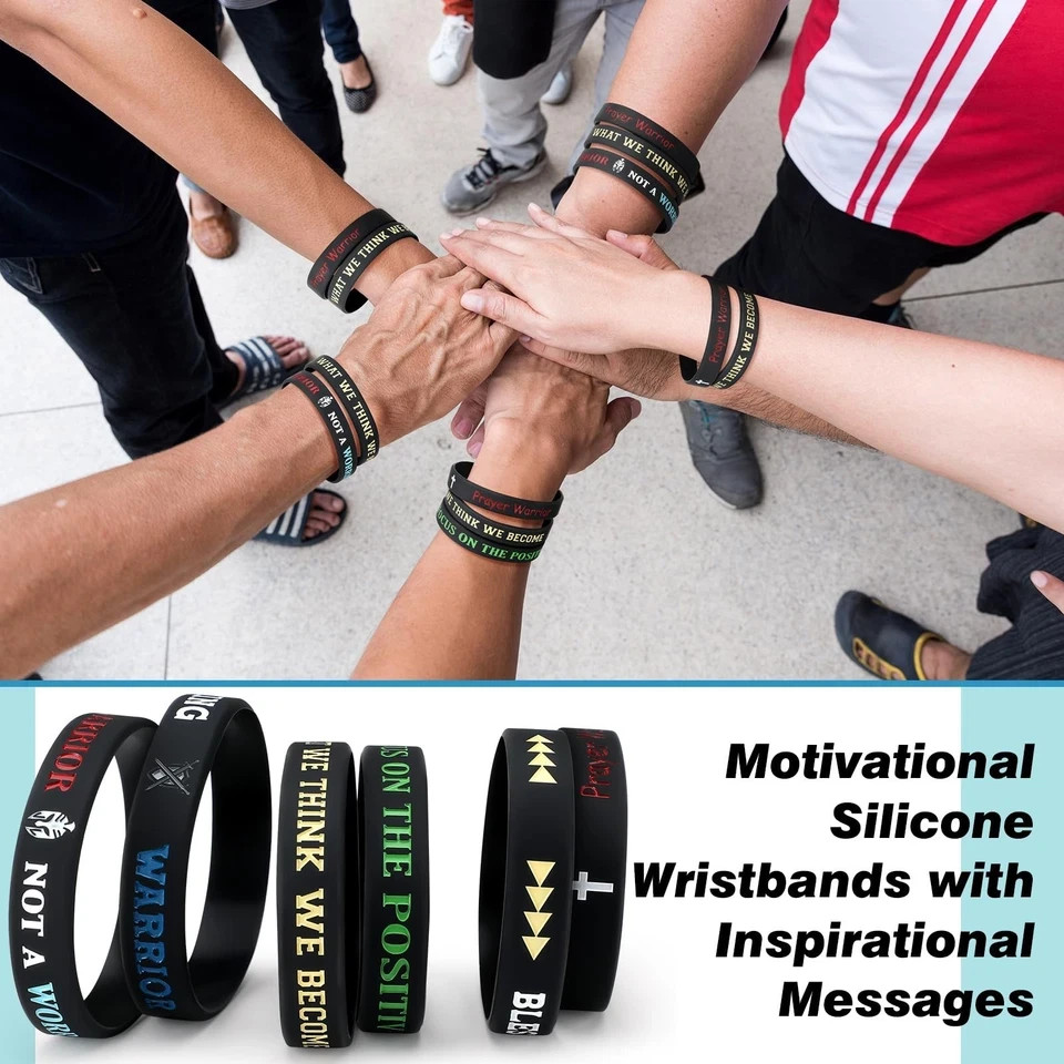 Inspirational Silicone Bracelets Rubber Bands Wristbands