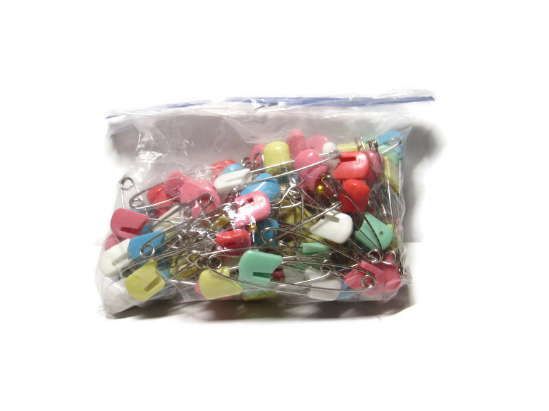 Baby Diaper Pins Colorful for Showers or Crafts 1/2 lb