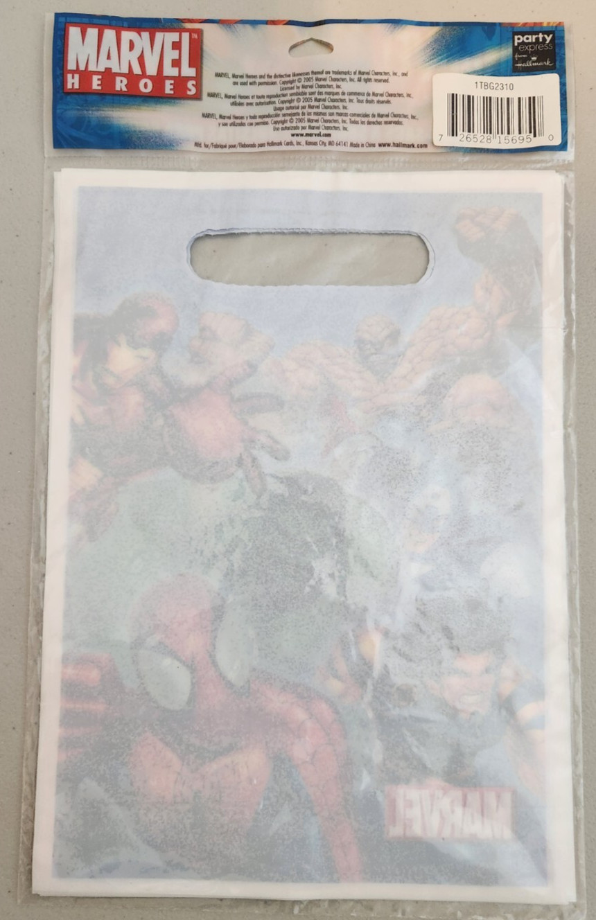 NEW MARVEL HEROES LOOT BAGS PARTY SUPPLIES NOS 2005