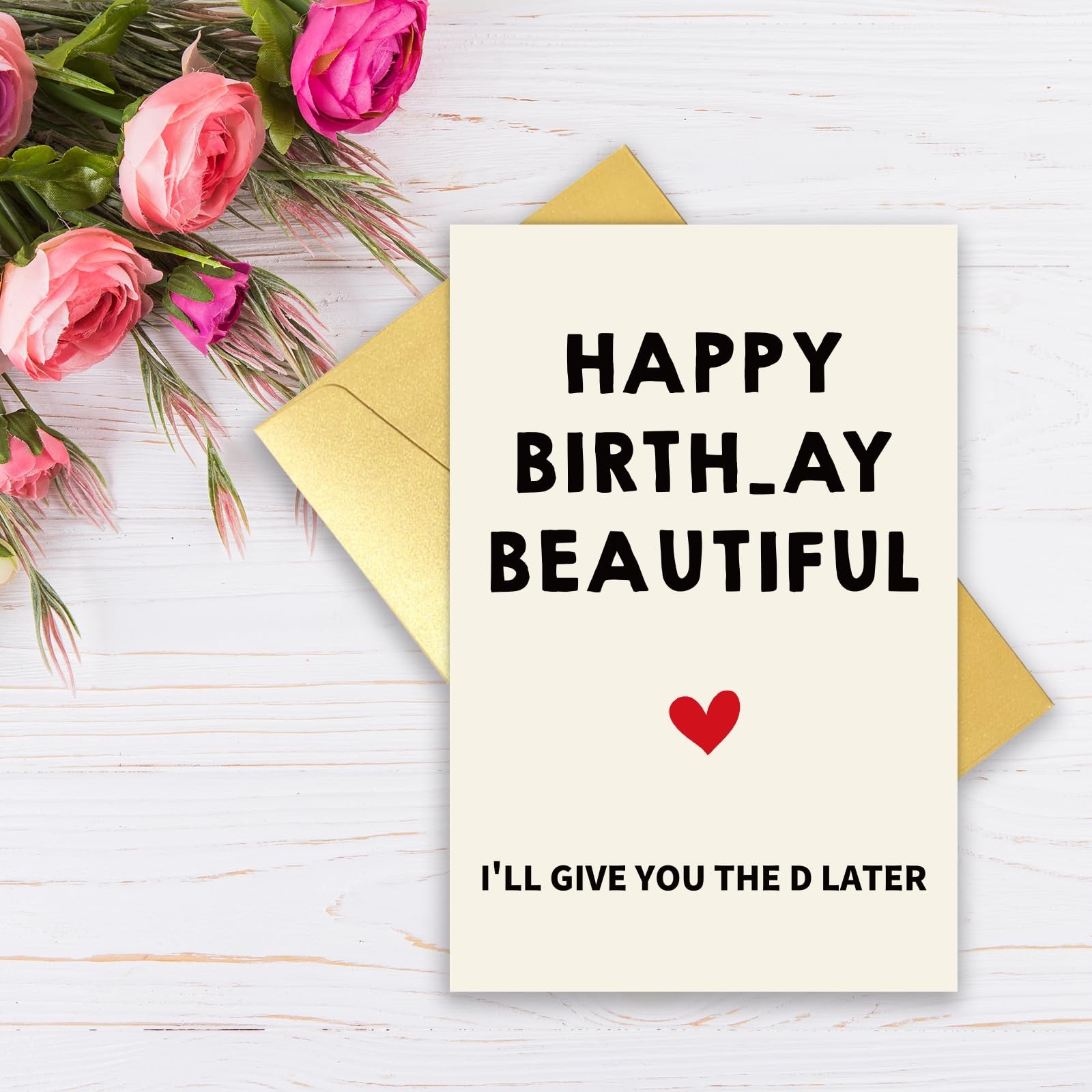 Qamza Naughty Adult Birthday Card for Wife 8″ x 5.3″ / 20.32cm x 13.46cm, #4