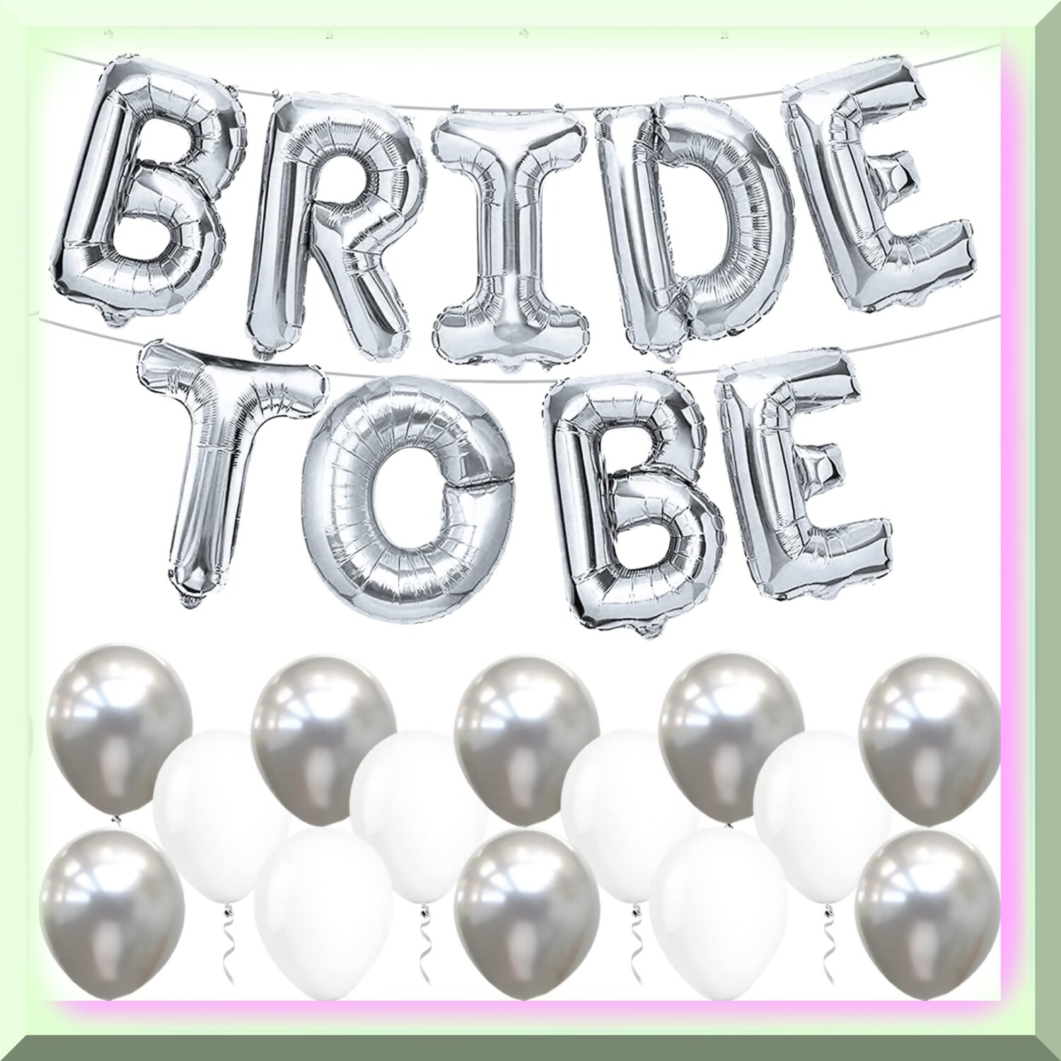 Bride to Be Balloon Set with Silver Balloons