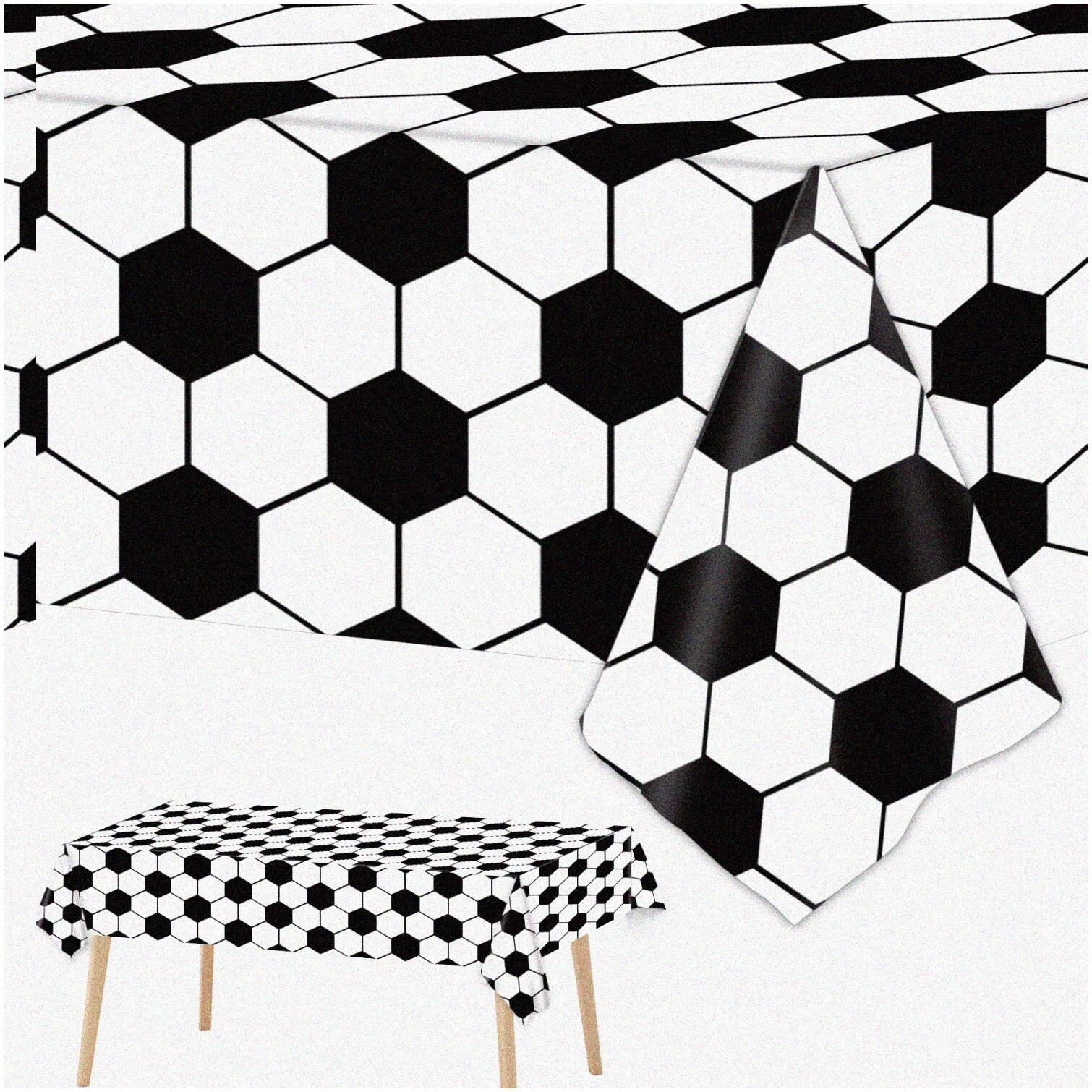Soccer Theme 3-Piece Plastic Tablecloth Set