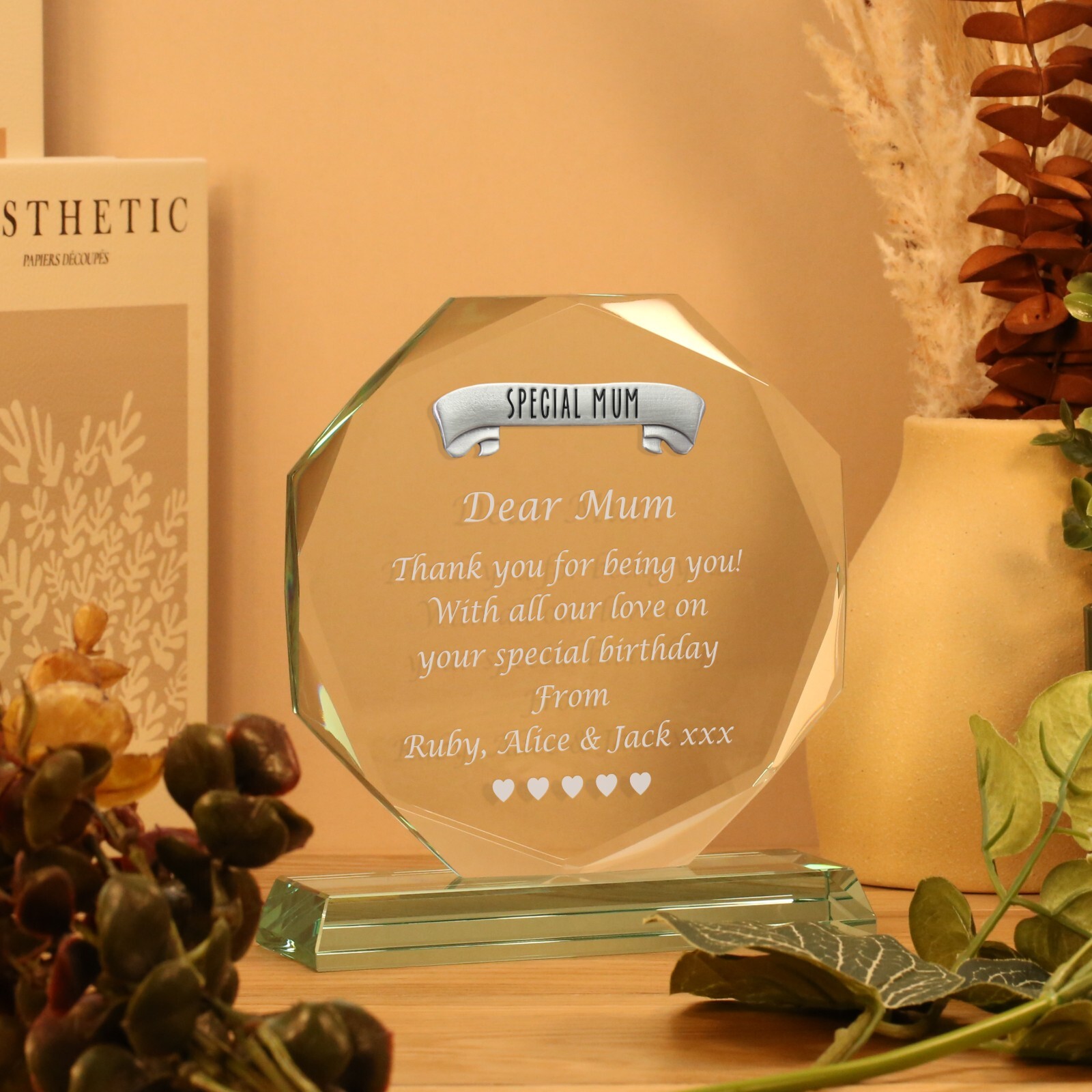 Special Mum Personalised Glass Gift Birthday Christmas Xmas Mothers Day Gifts