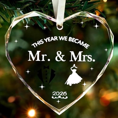 2026 – Gifts for Husbands and Wives of Couples, Brides, Heart-shaped White-1