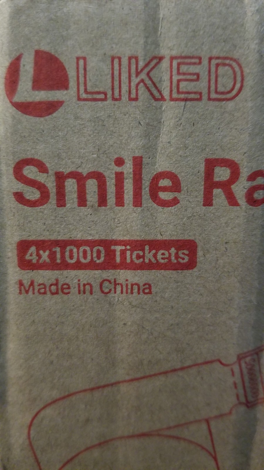 Raffles tickets, pack of 4 rolls, Smiley Face. 1000 per roll.