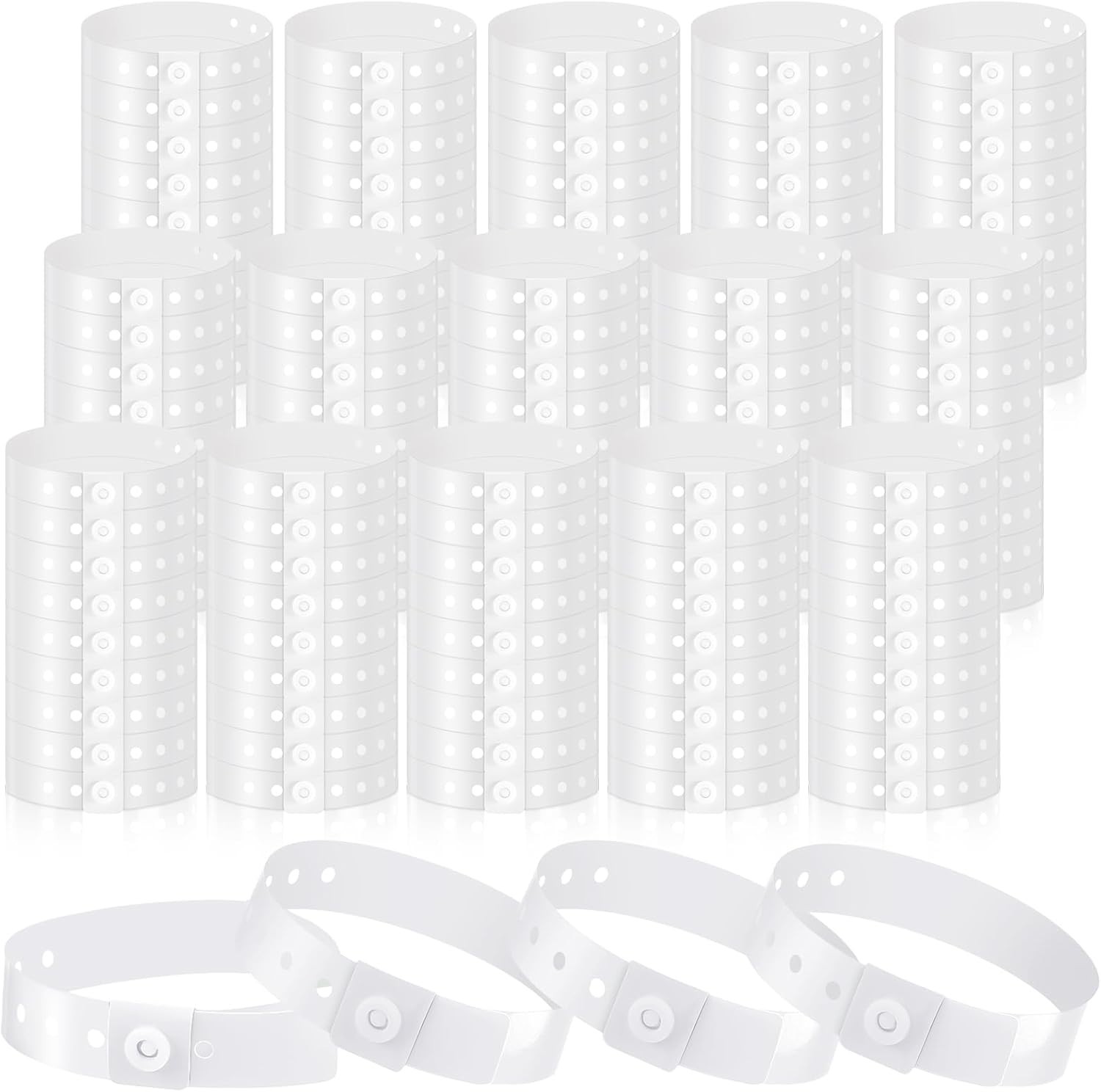 300 Pcs White Plastic Wristbands for Events Vinyl Wristband Plastic Bracelet …