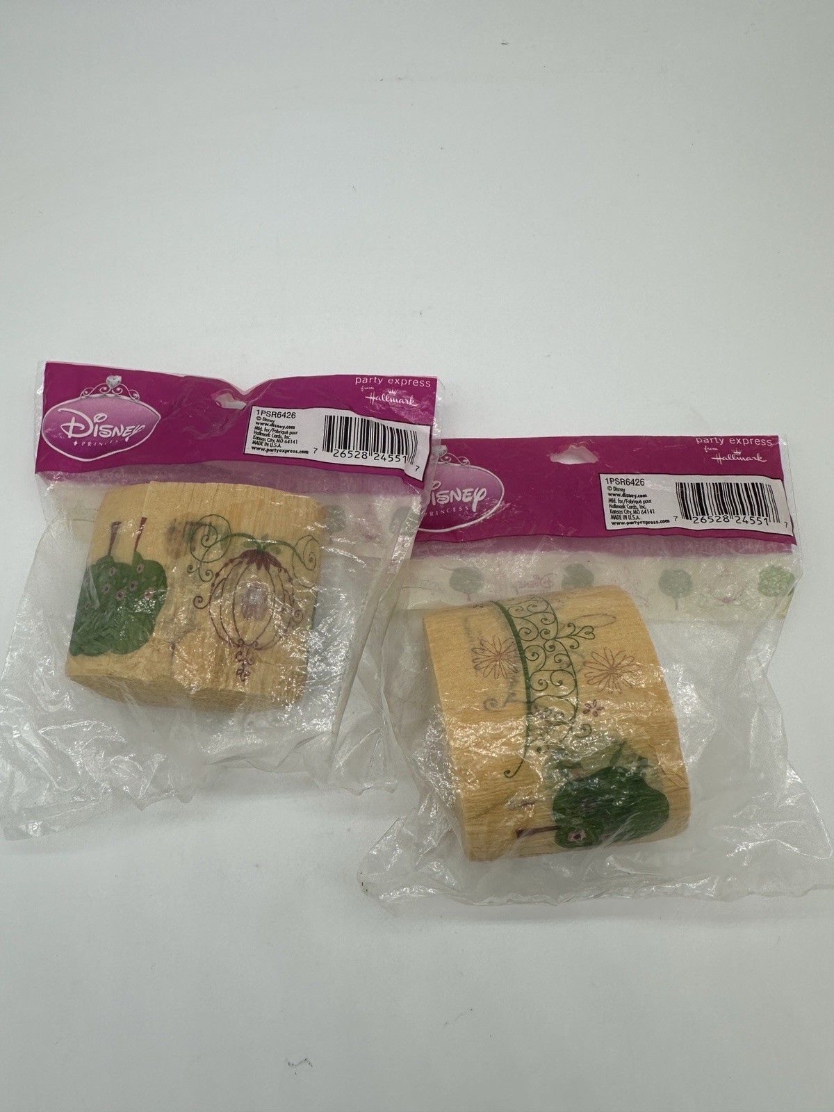 VTG 2 packs Disney Princess Crepe Paper Streamers Beige Hallmark Party