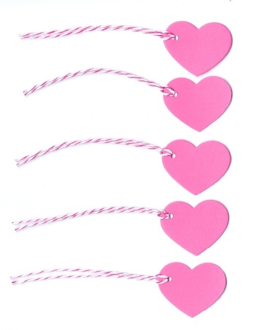 50 Pink Heart Gift Tags – Wedding Party Favor Valentines Craft Fair Price Labels