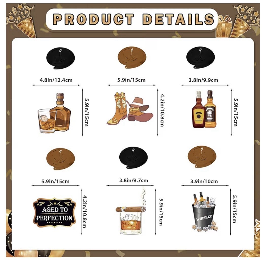 Aged to Perfection, Happy Birthday Banners Selection Whiskey Wine Beer Hanging