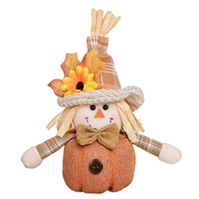 Polyester Cloth Scarecrow Figure Seasonal Tabletop Display for Holiday Event