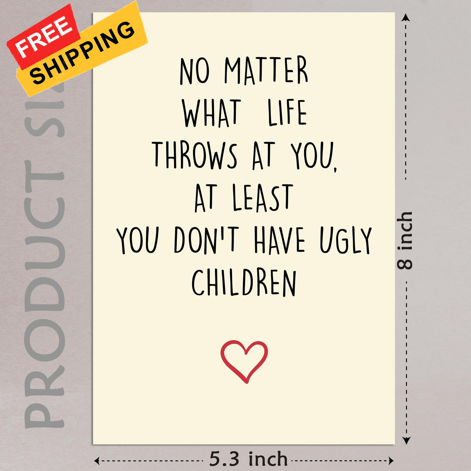 Cheerin Greeting Card with Envelope – Funny 8 inches x 5.3 inches, Warm White