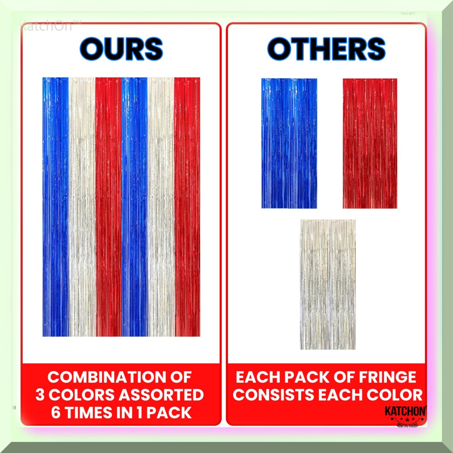 Red White Blue Streamers 8×6.4 Feet