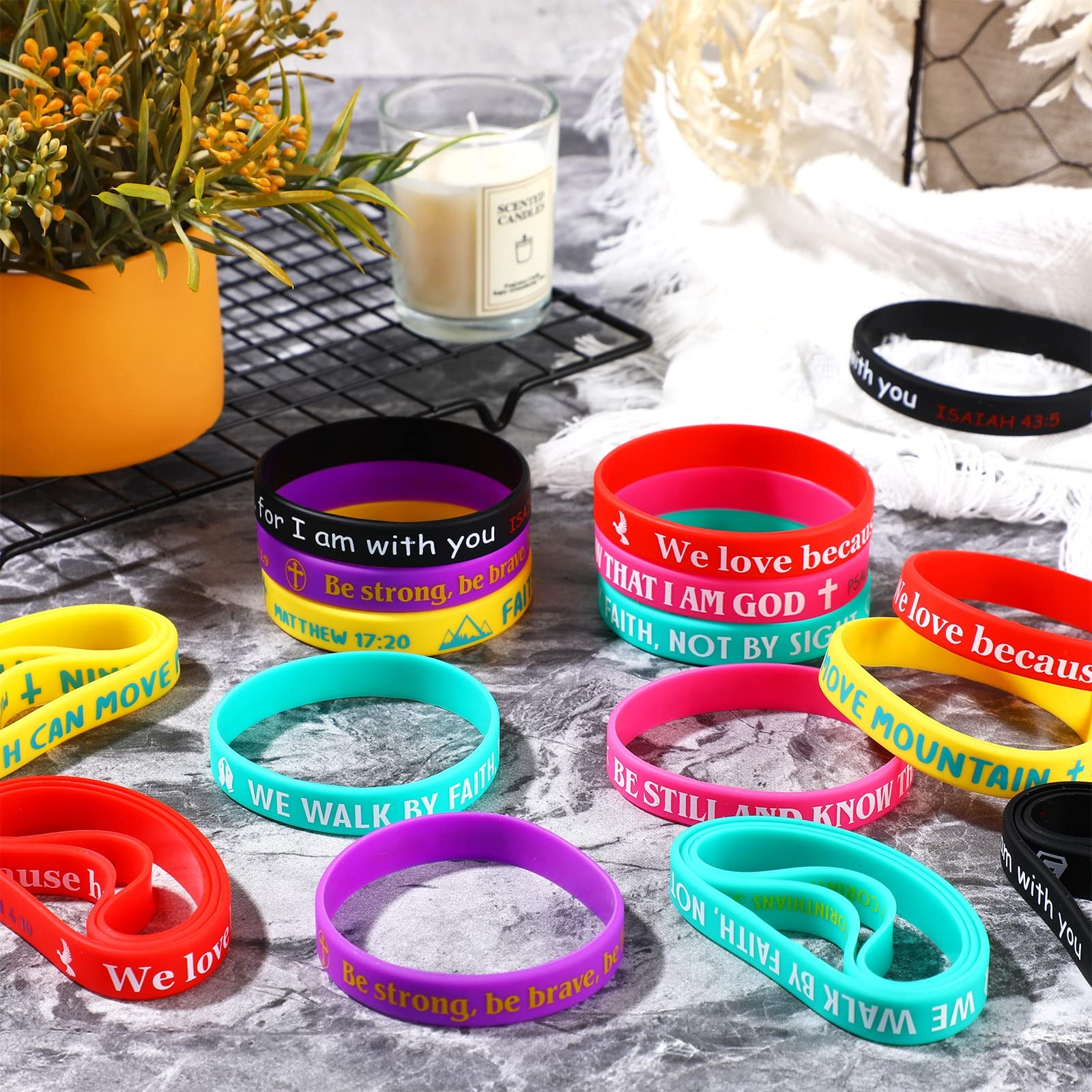 30 Pcs Easter Bible Verses Bracelets Bulk Motivational Christian Bracelets In…