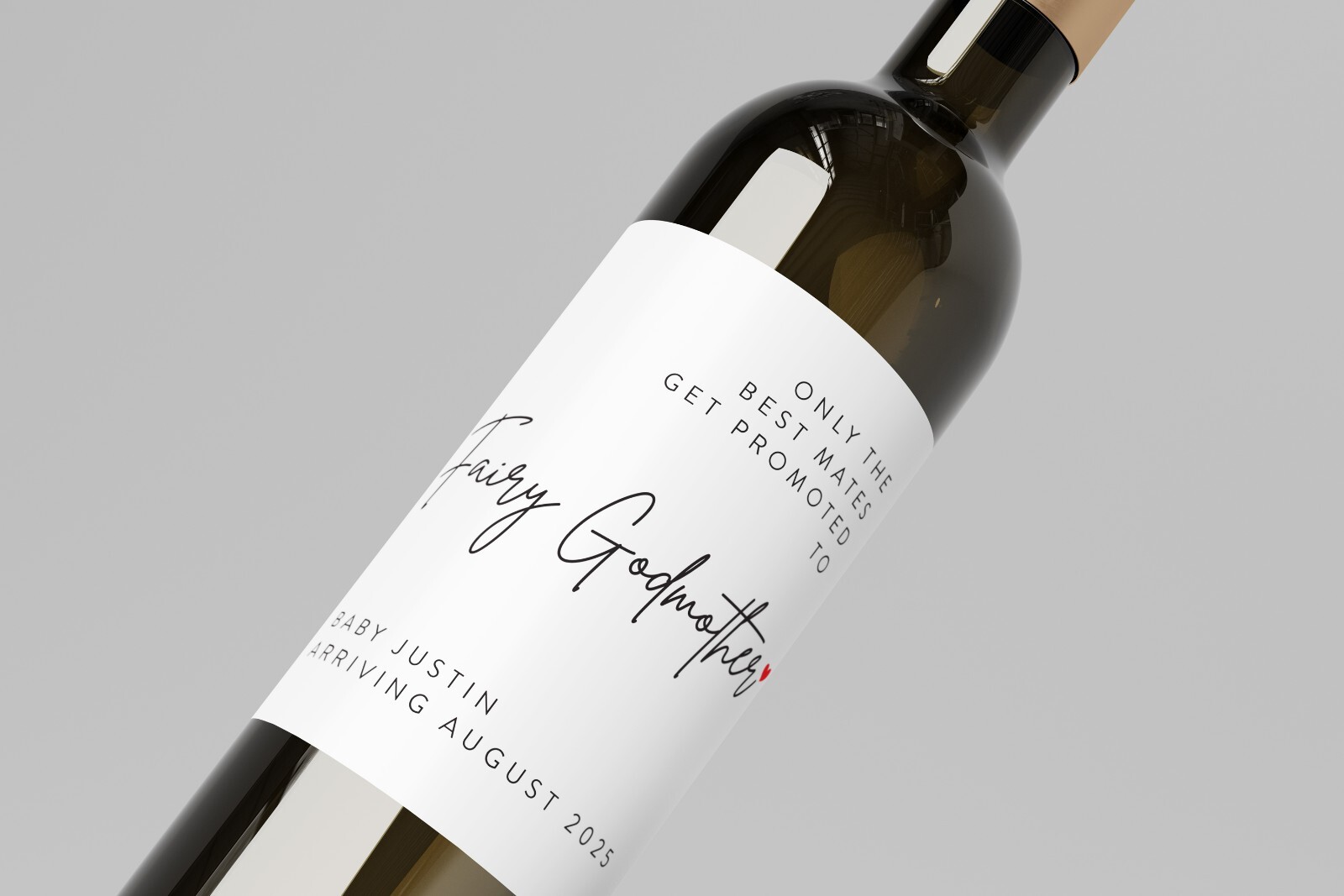 2x THE BEST MATES GET PROMOTED TO Fairy Godmother Aussie Pregnancy Wine Label