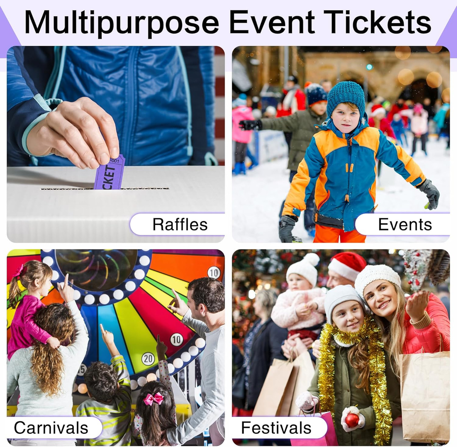 Raffle Tickets Roll Double 500 Count with Name Phone Number for Events Classroom