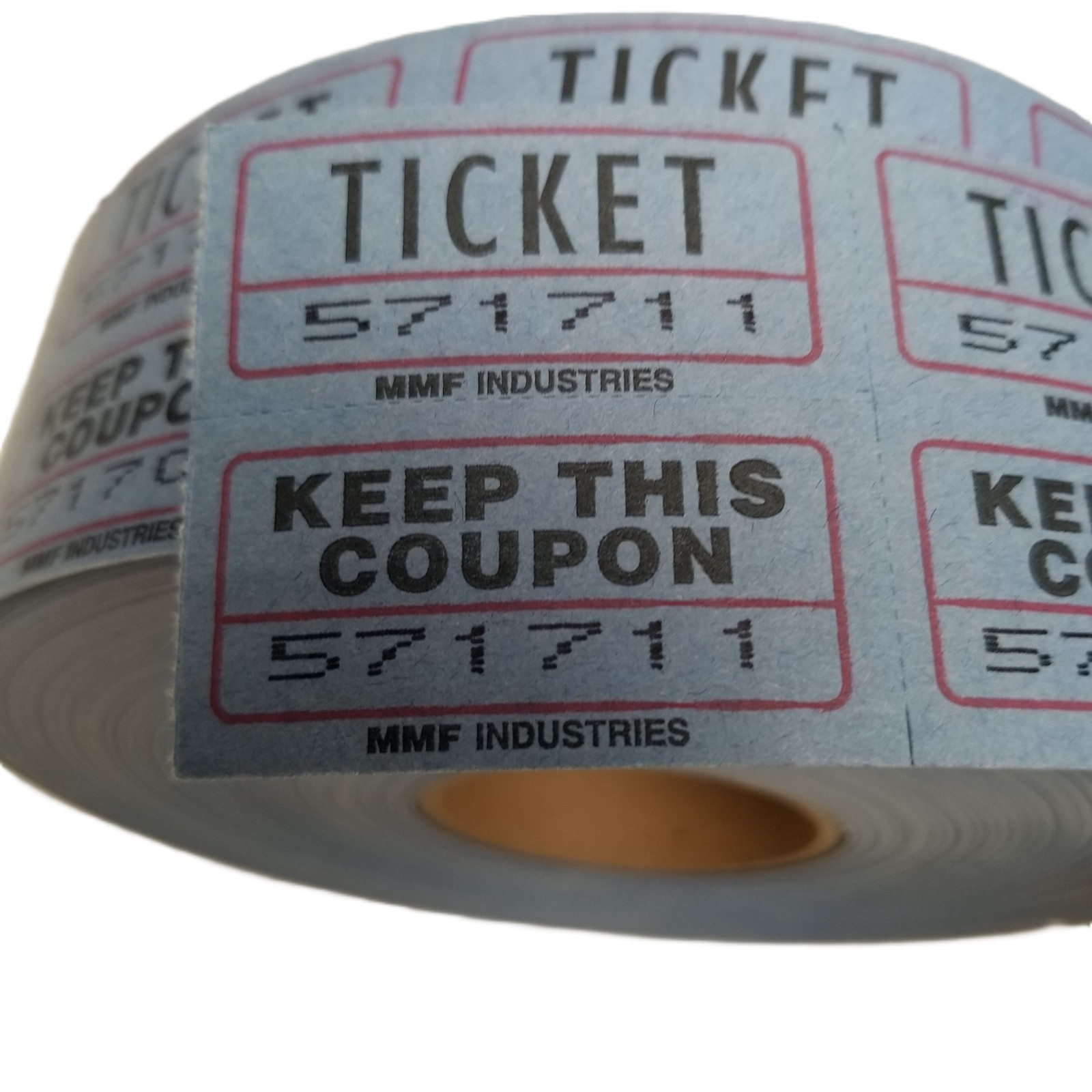 MMF Industries Raffle Ticket Roll Blue Double Stub Numbered Vintage USA Carnival