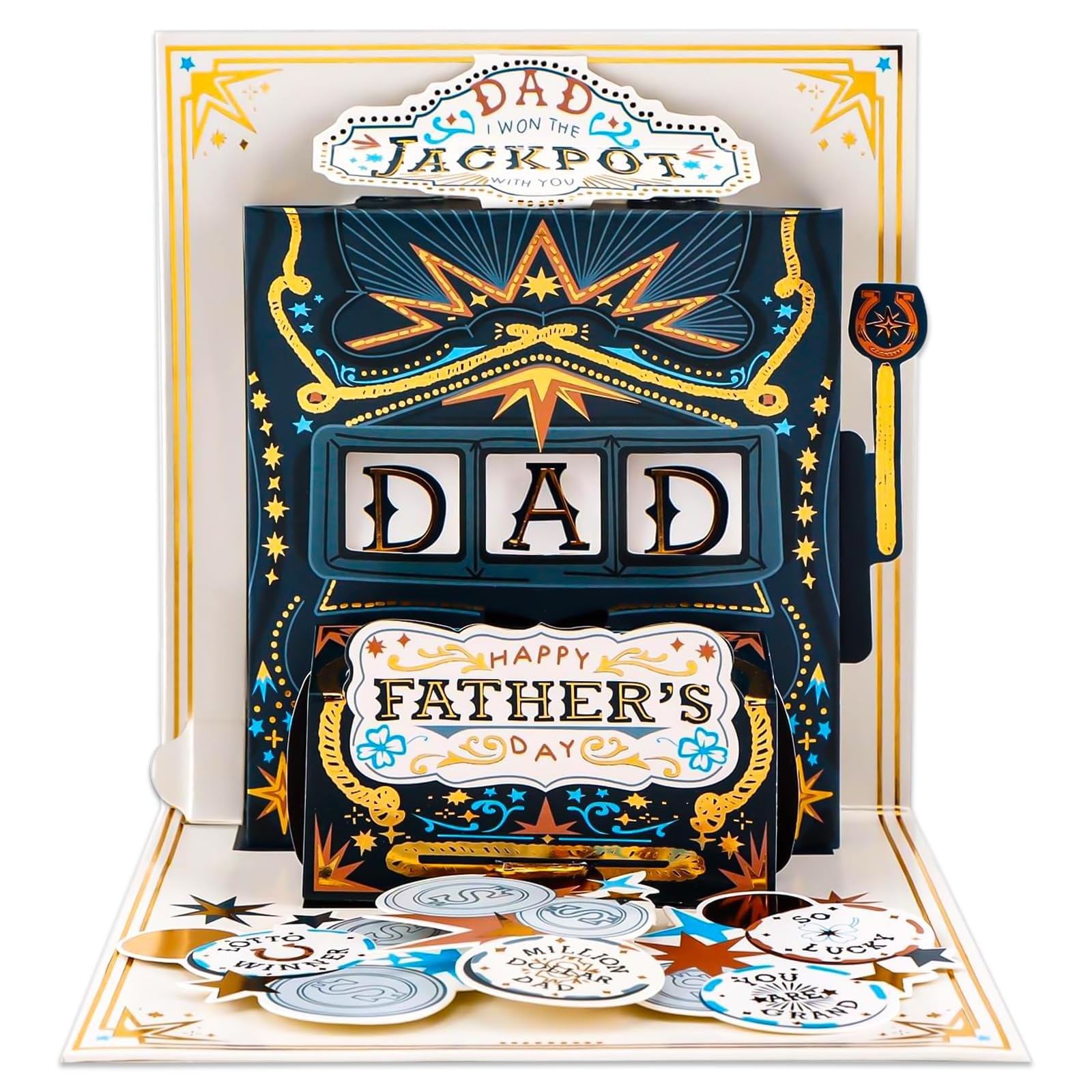 FLYAB Fathers Day Pop Up Card – 3D Jackpot Funny Happy Father’s S, A-Jackpot